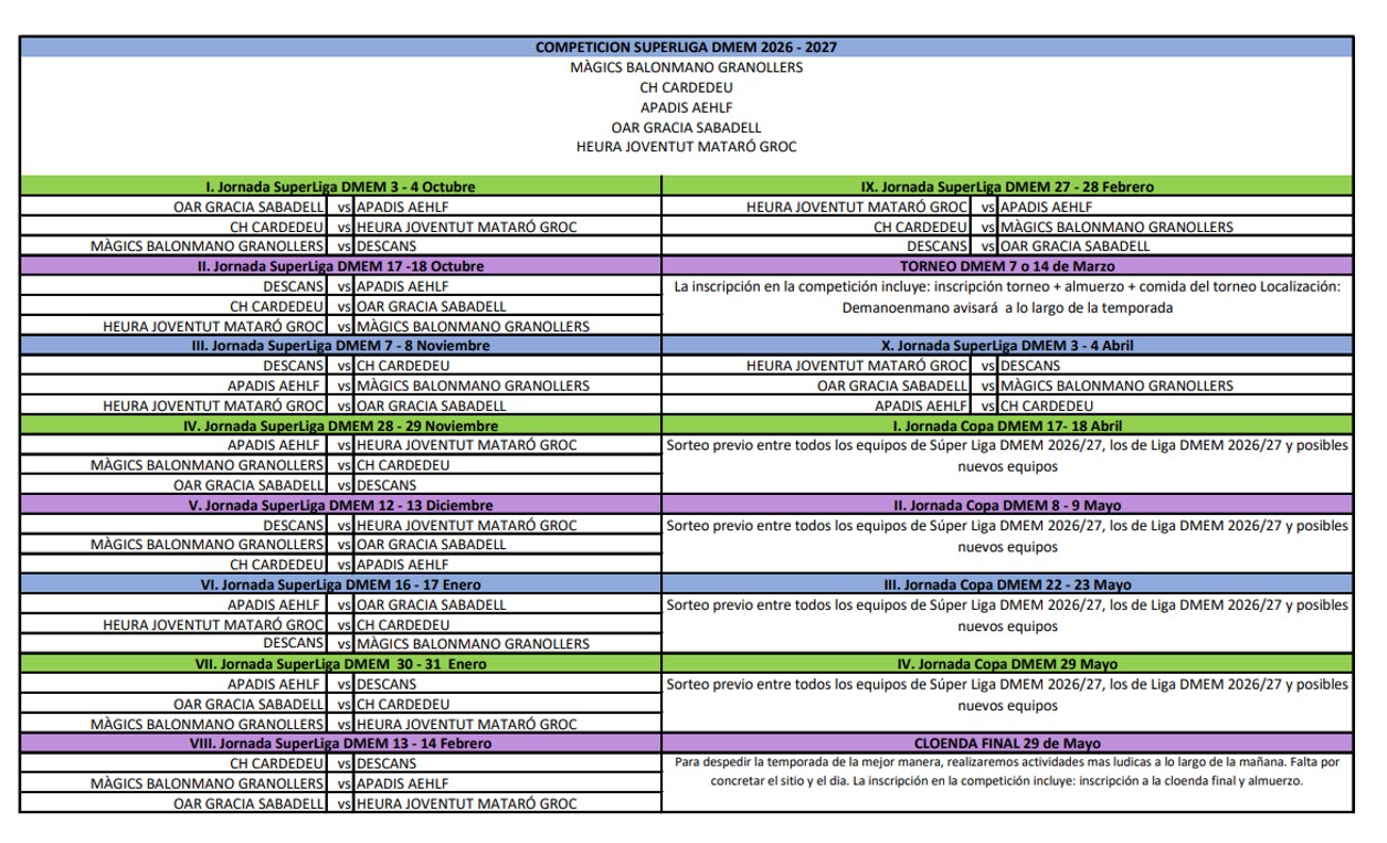 calendario superliga 26-27
